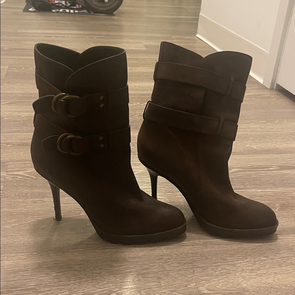 Coach Dark Brown Heeled Boots